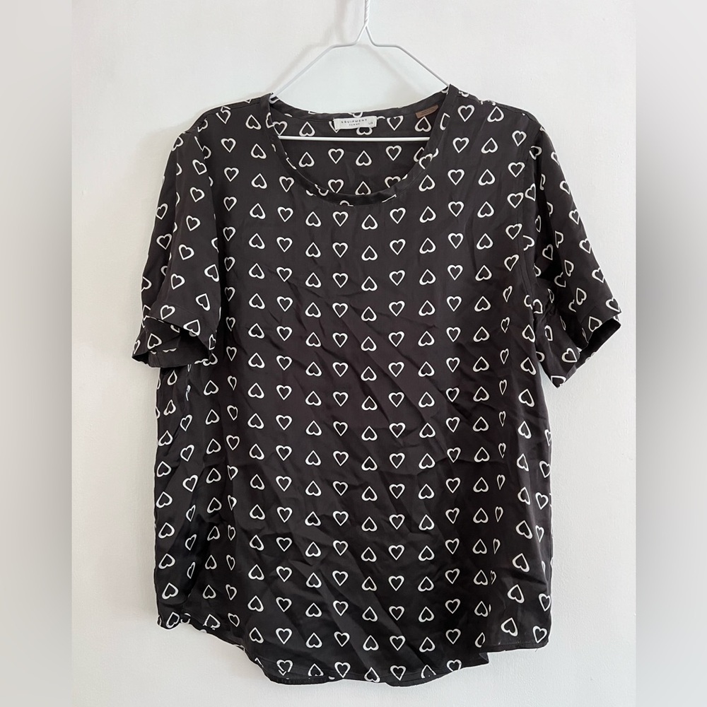 Equipment Femme Heart print short sleeve